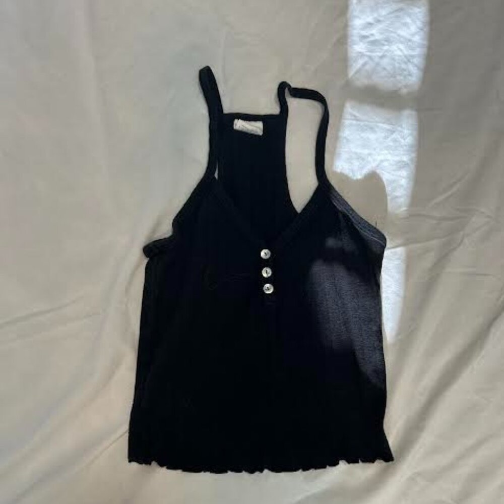 black tank top with buttons